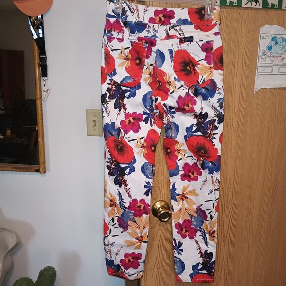 NEW Tribal Women's Pull on Ankle Jegging Floral Printed Denim Hot Coral 0 - Picture 5 of 9